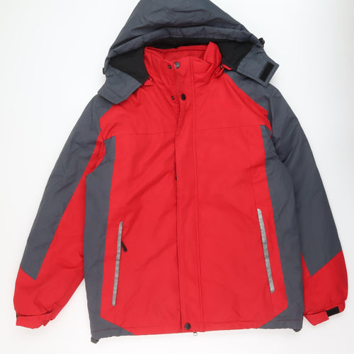 Kadite Mens Red Rain Coat Coat Size L Zip