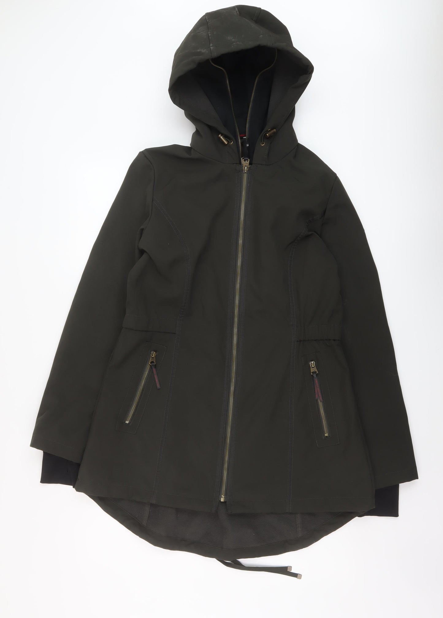 French Connection Womens Green Parka Coat Size M Zip