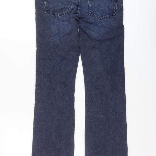 NEXT Womens Blue Cotton Bootcut Jeans Size 8 L31 in Regular Button