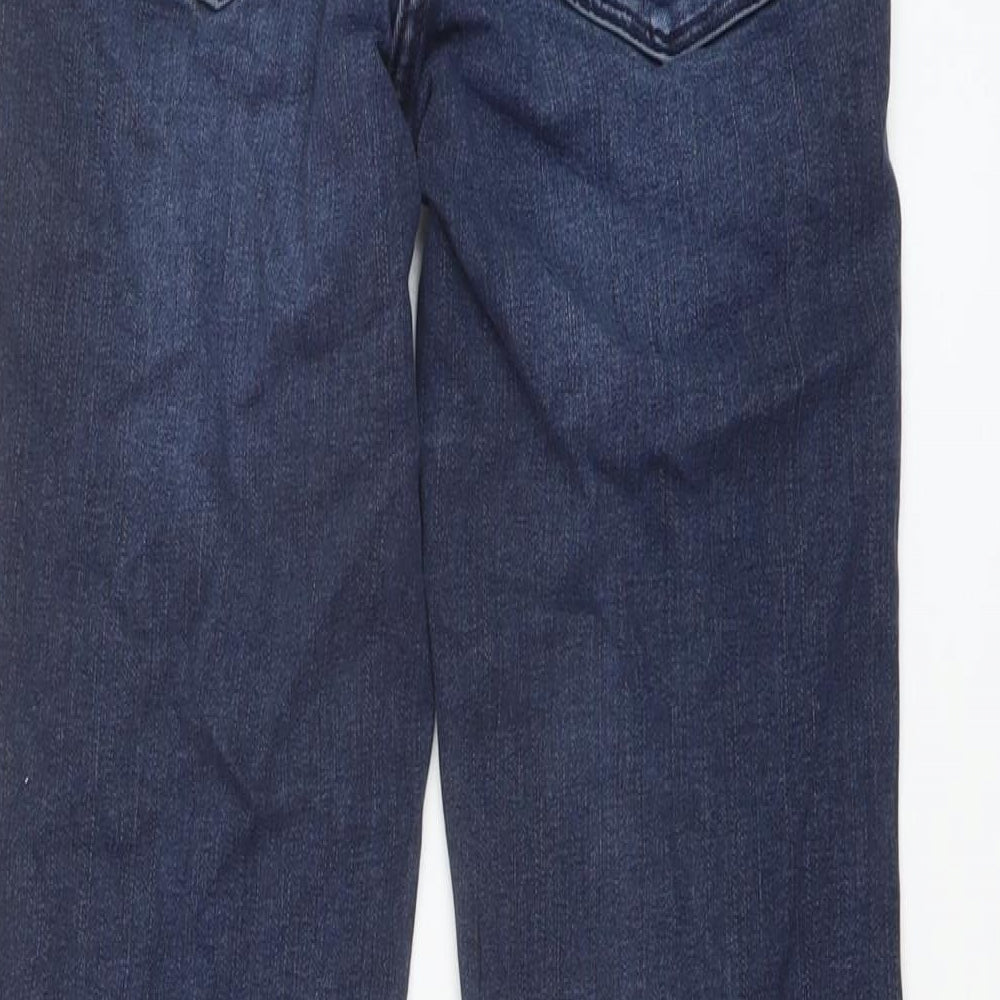 NEXT Womens Blue Cotton Bootcut Jeans Size 8 L31 in Regular Button
