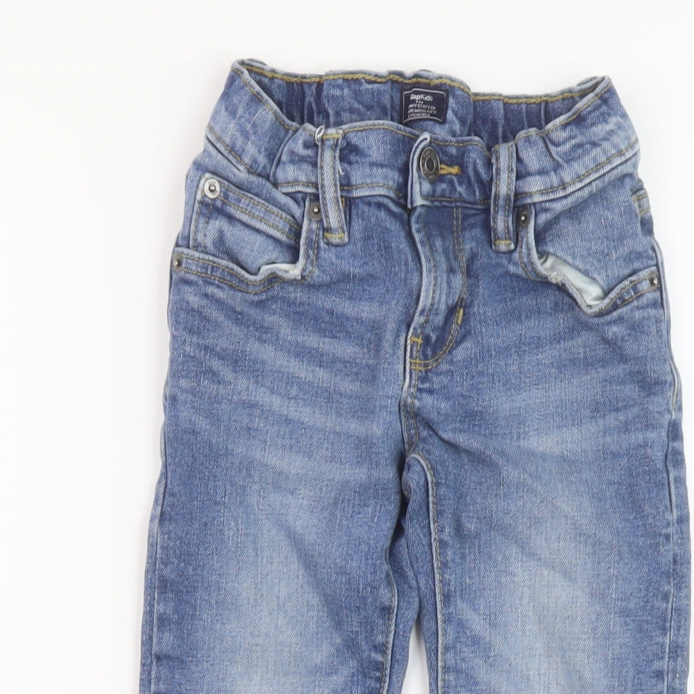Gap Boys Blue Cotton Straight Jeans Size 7 Years Regular Button