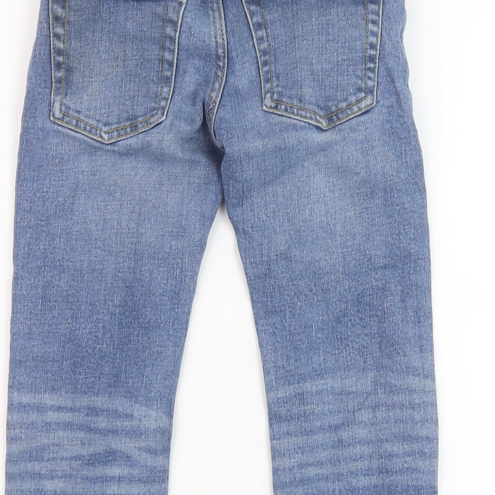 Gap Boys Blue Cotton Straight Jeans Size 7 Years Regular Button