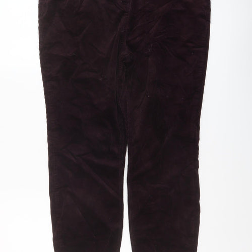 NEXT Womens Purple Cotton Trousers Size 16 L26 in Regular Button