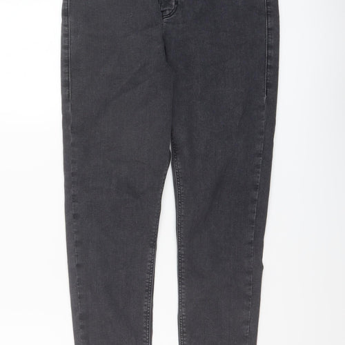 Topshop Womens Grey Cotton Skinny Jeans Size 32 in L26 in Regular Button