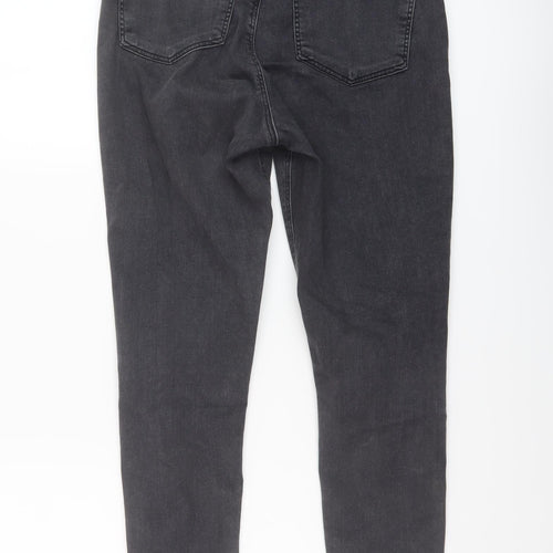 Topshop Womens Grey Cotton Skinny Jeans Size 32 in L26 in Regular Button