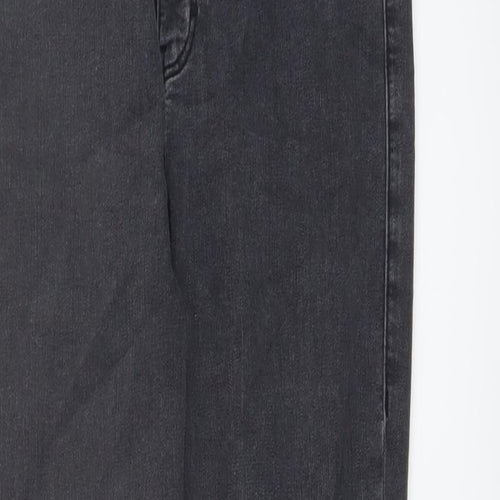 Topshop Womens Grey Cotton Skinny Jeans Size 32 in L26 in Regular Button