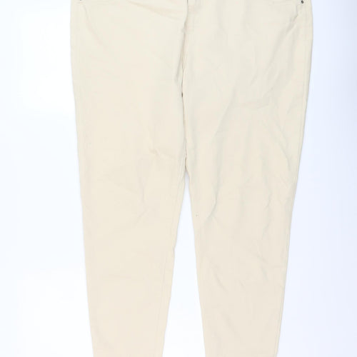 Denim & Co. Womens Beige Cotton Skinny Jeans Size 20 L27 in Regular Button