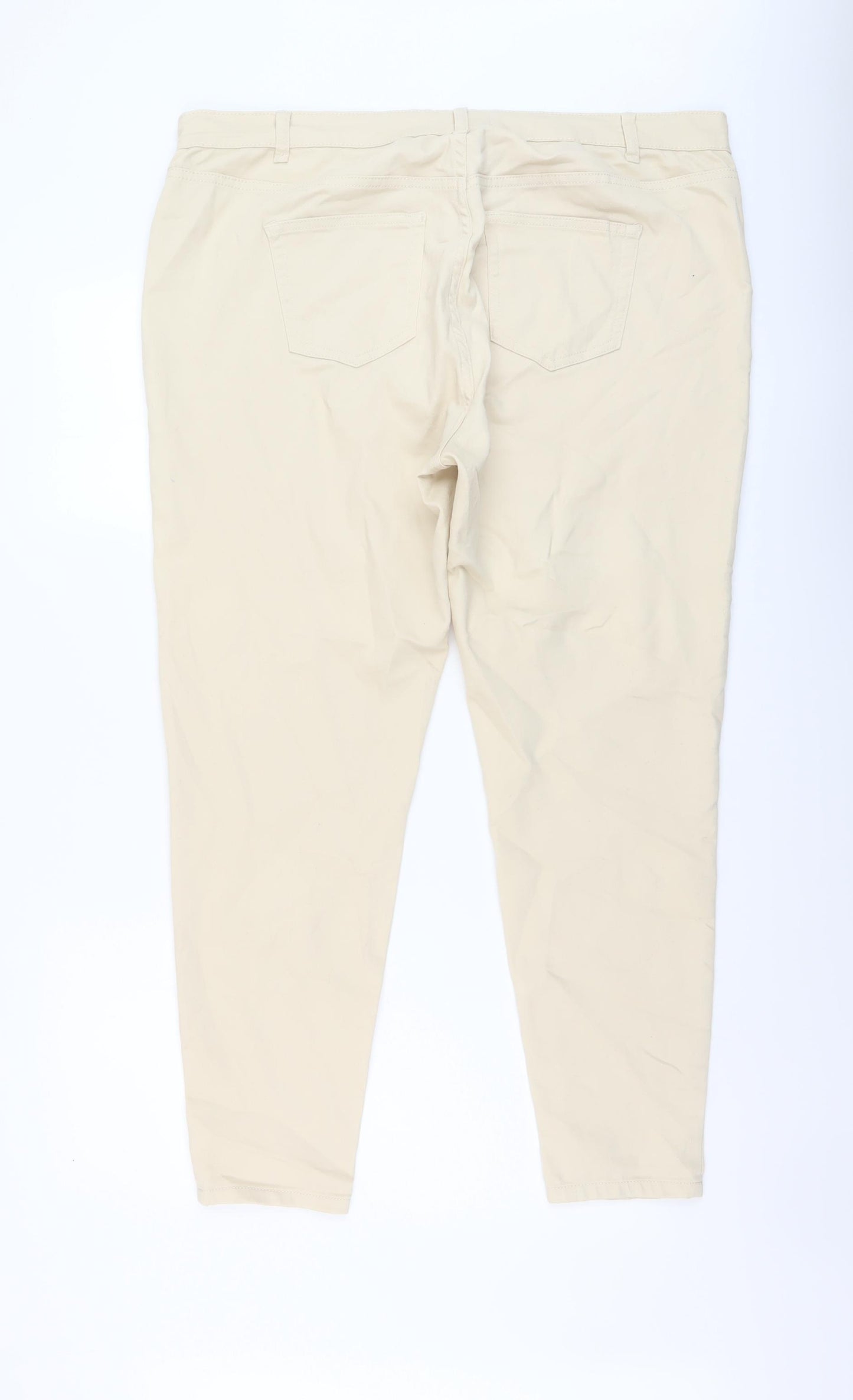 Denim & Co. Womens Beige Cotton Skinny Jeans Size 20 L27 in Regular Button