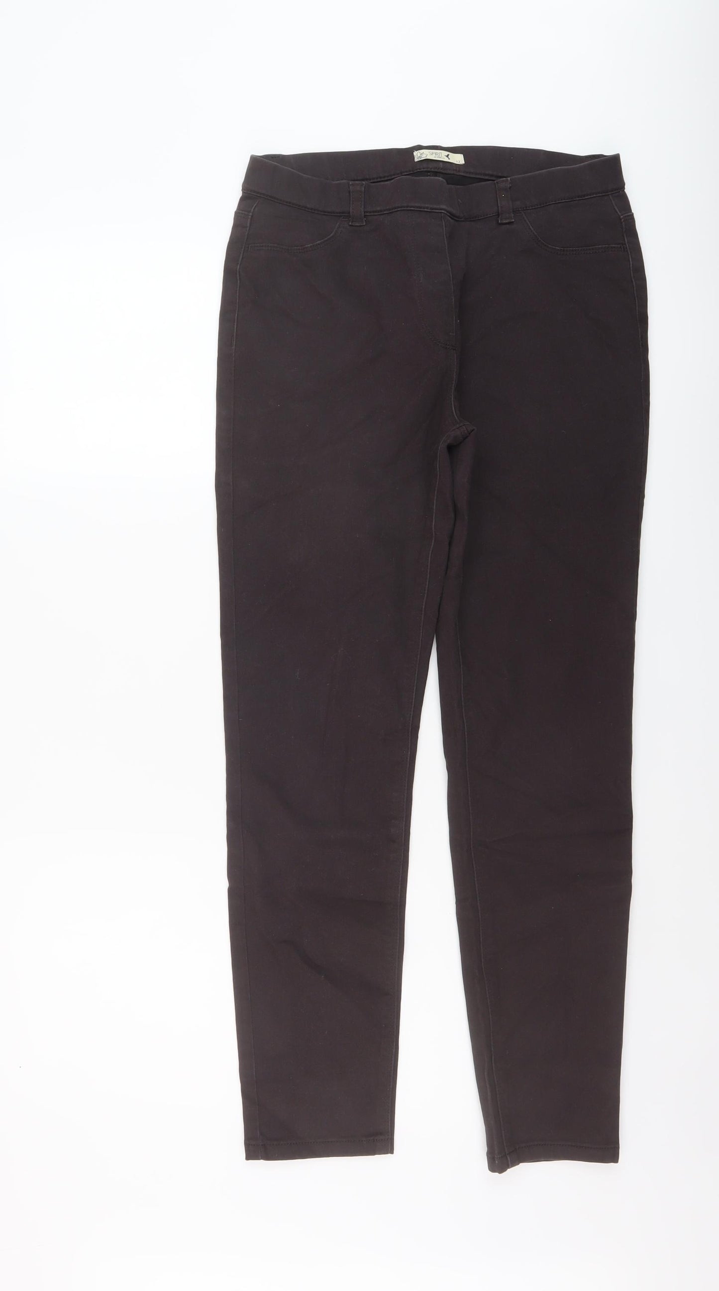 M&Co Womens Brown Cotton Jegging Jeans Size 12 L28 in Regular