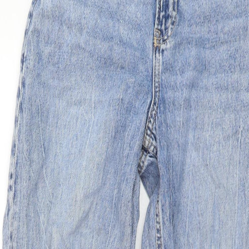 H&M Womens Blue Cotton Boyfriend Jeans Size 8 L31 in Regular Button