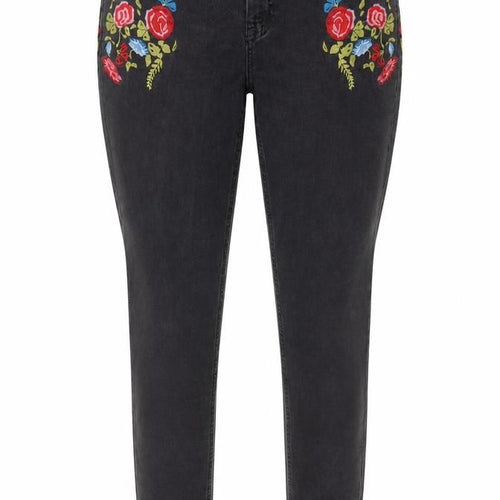 Denim & Co. Womens Grey Cotton Skinny Jeans Size 12 L27 in Regular Button