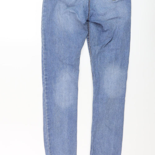 Denim & Co. Womens Blue Cotton Skinny Jeans Size 8 L30 in Regular Button