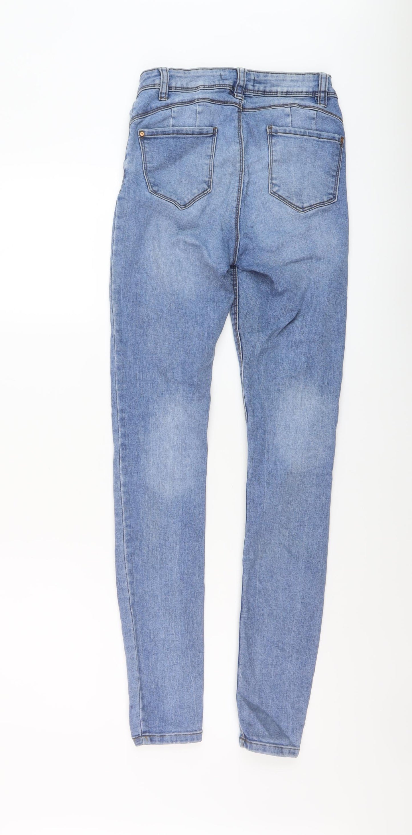Denim & Co. Womens Blue Cotton Skinny Jeans Size 8 L30 in Regular Button