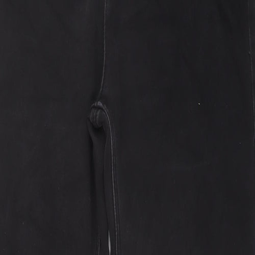 Marks and Spencer Womens Black Cotton Straight Jeans Size 14 L31 in Regular Button