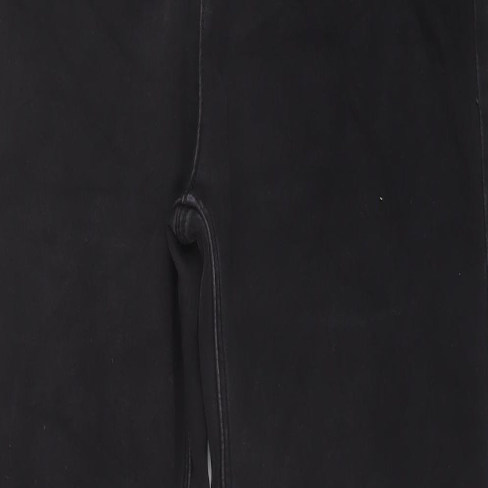 Marks and Spencer Womens Black Cotton Straight Jeans Size 14 L31 in Regular Button
