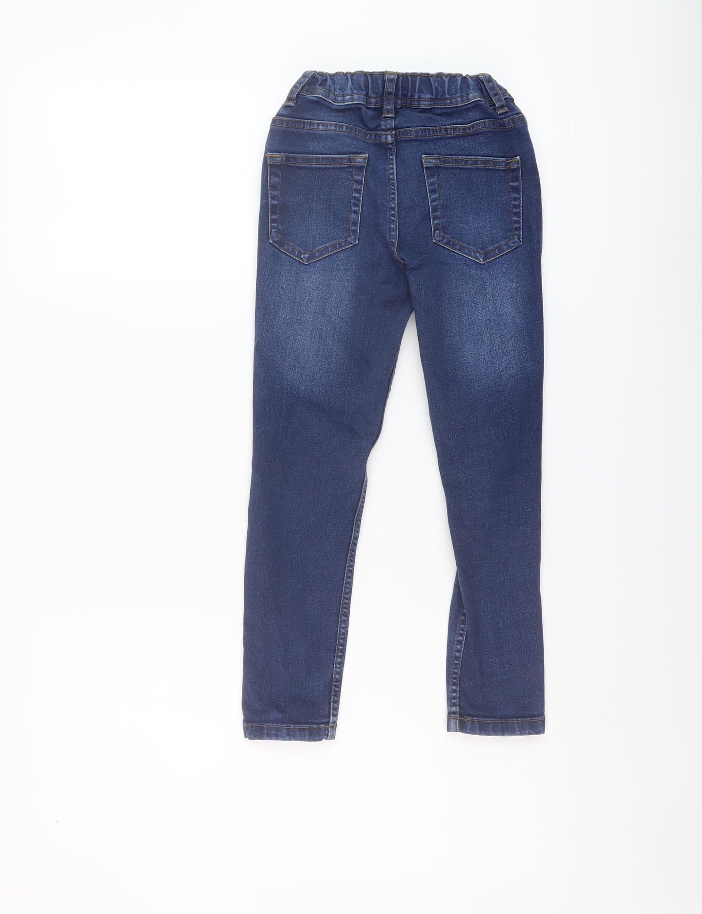 Denim & Co. Boys Blue Cotton Skinny Jeans Size 6-7 Years Regular Button