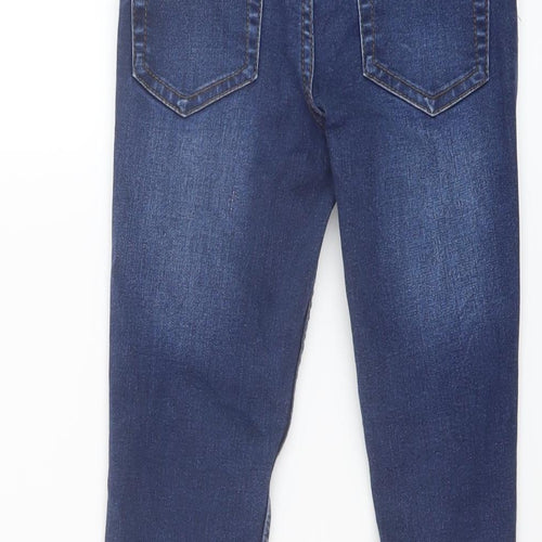 Denim & Co. Boys Blue Cotton Skinny Jeans Size 6-7 Years Regular Button