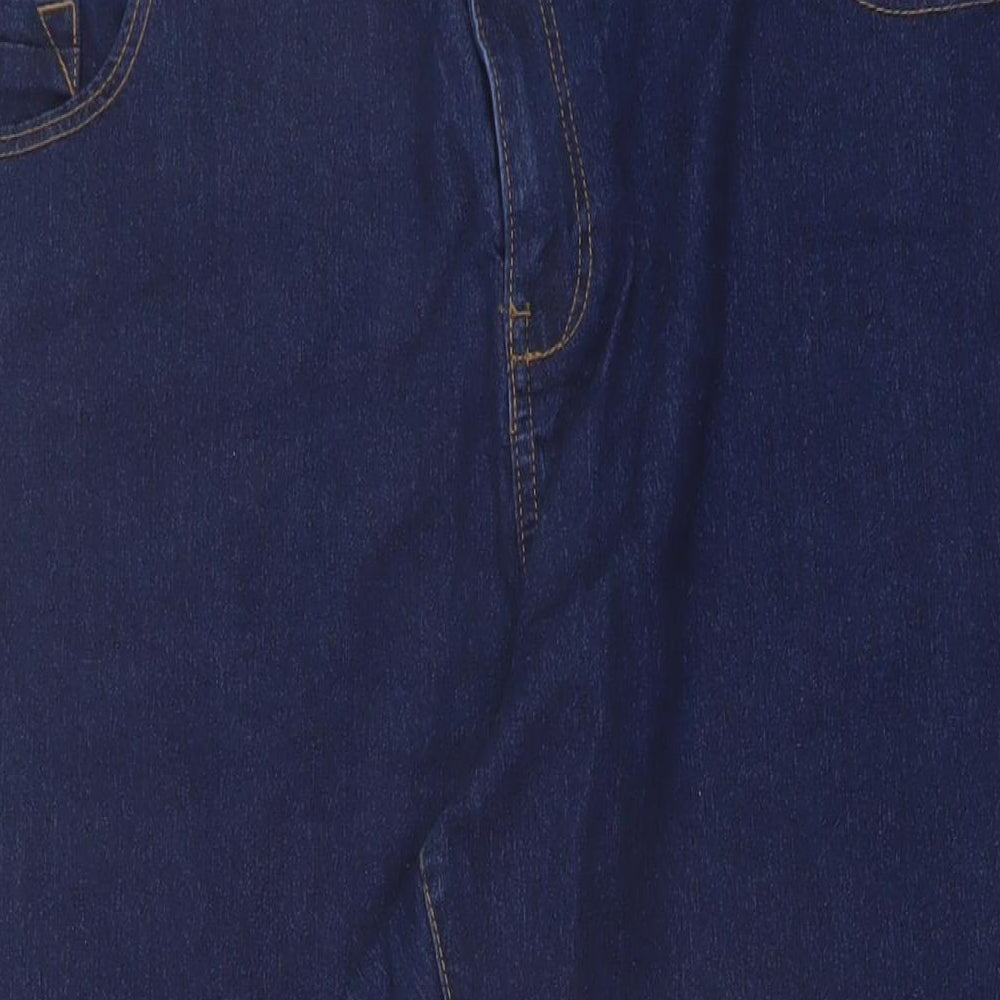 Georfge Womens Blue Cotton Straight Jeans Size 20 L25 in Regular Button