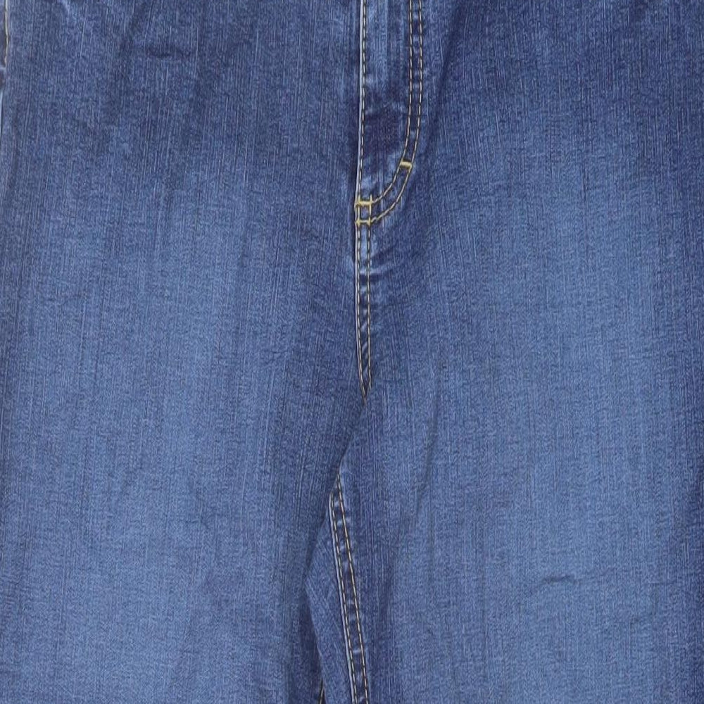 Marks and Spencer Womens Blue Cotton Capri Jeans Size 12 L22 in Regular Button