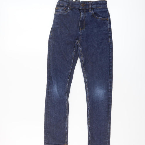 NEXT Boys Blue Cotton Skinny Jeans Size 8 Years Regular Button