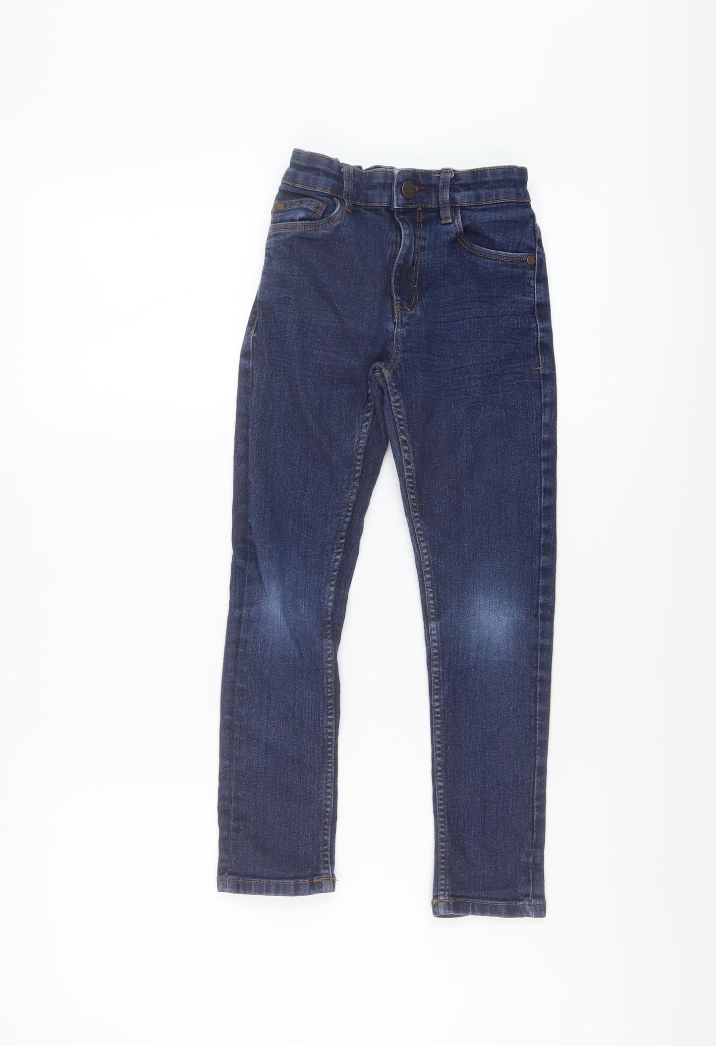 NEXT Boys Blue Cotton Skinny Jeans Size 8 Years Regular Button