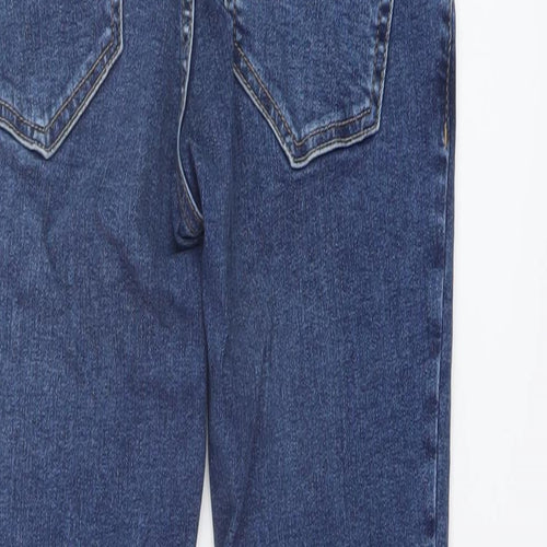 Topshop Womens Blue Cotton Skinny Jeans Size 8 L28 in Regular Button