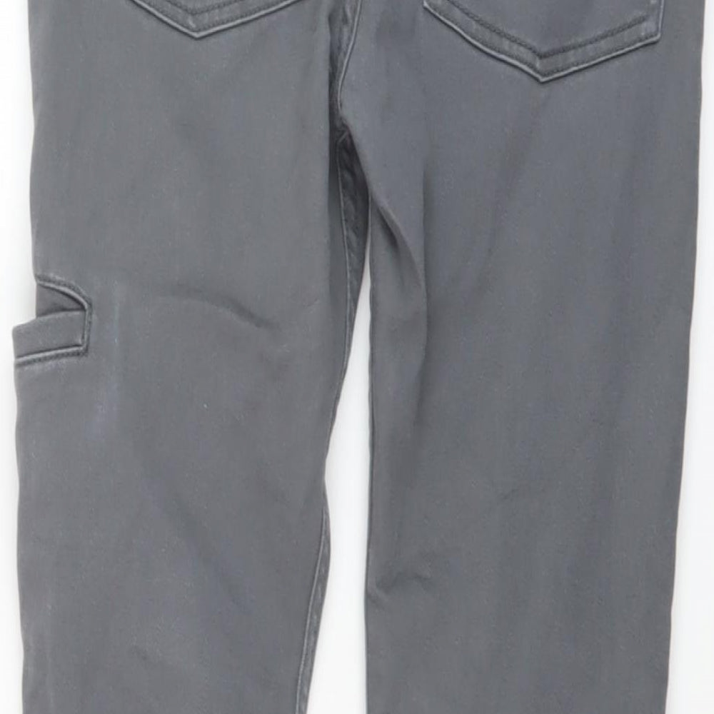 F&F Boys Grey Cotton Straight Jeans Size 11-12 Years Regular Drawstring