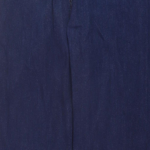Marks and Spencer Womens Blue Cotton Straight Jeans Size 18 L29 in Regular Button