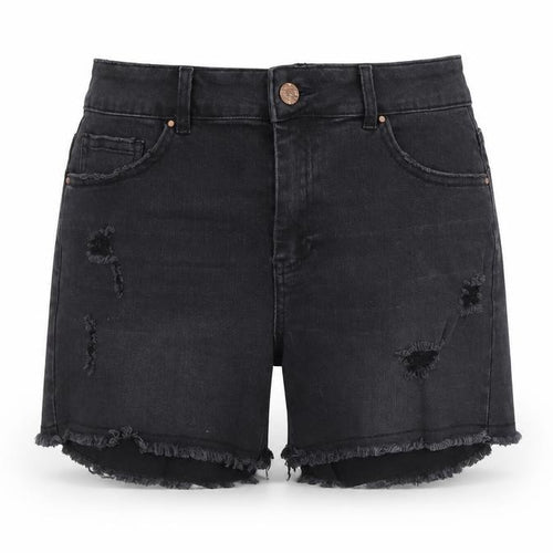 Simply Be Womens Black Cotton Mom Shorts Size 12 L5 in Regular Button