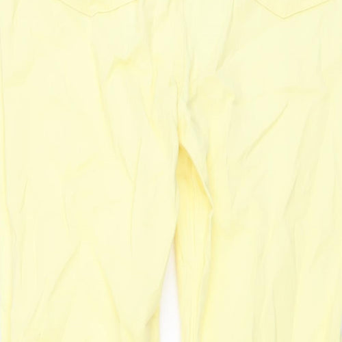 CC Womens Yellow Cotton Straight Jeans Size 10 L28 in Regular Button