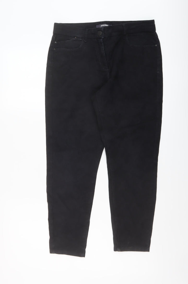 Marks and Spencer Womens Black Cotton Jegging Jeans Size 10 L24 in Regular Button