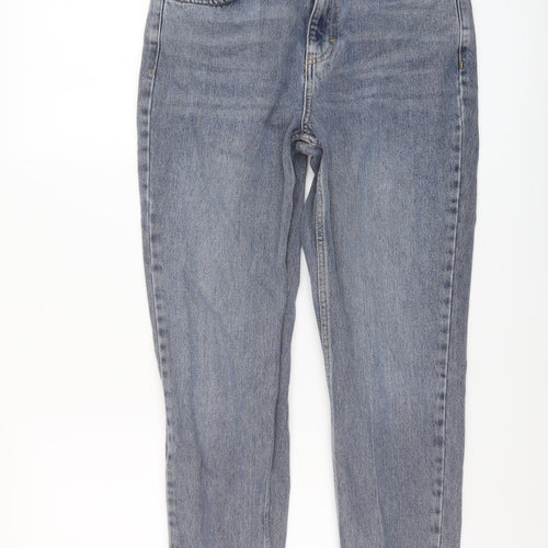 Topshop Womens Blue Cotton Mom Jeans Size 28 in L26 in Regular Button