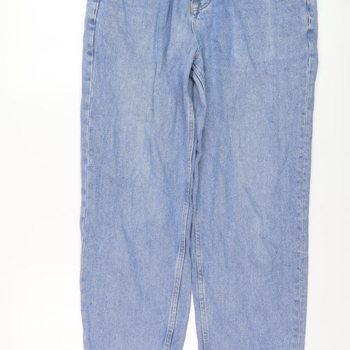 ASOS Womens Blue Cotton Straight Jeans Size 32 in L27 in Regular Button