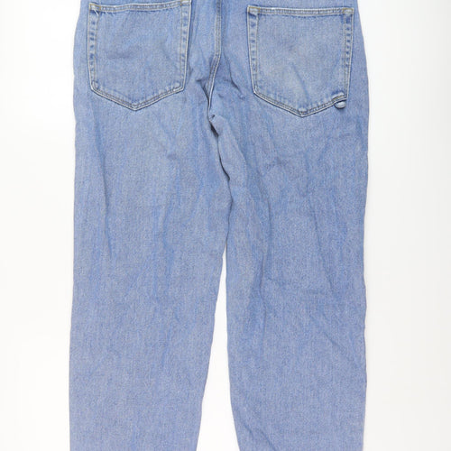 ASOS Womens Blue Cotton Straight Jeans Size 32 in L27 in Regular Button