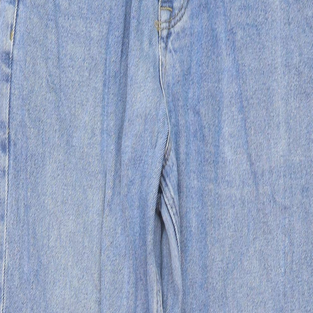 ASOS Womens Blue Cotton Straight Jeans Size 32 in L27 in Regular Button