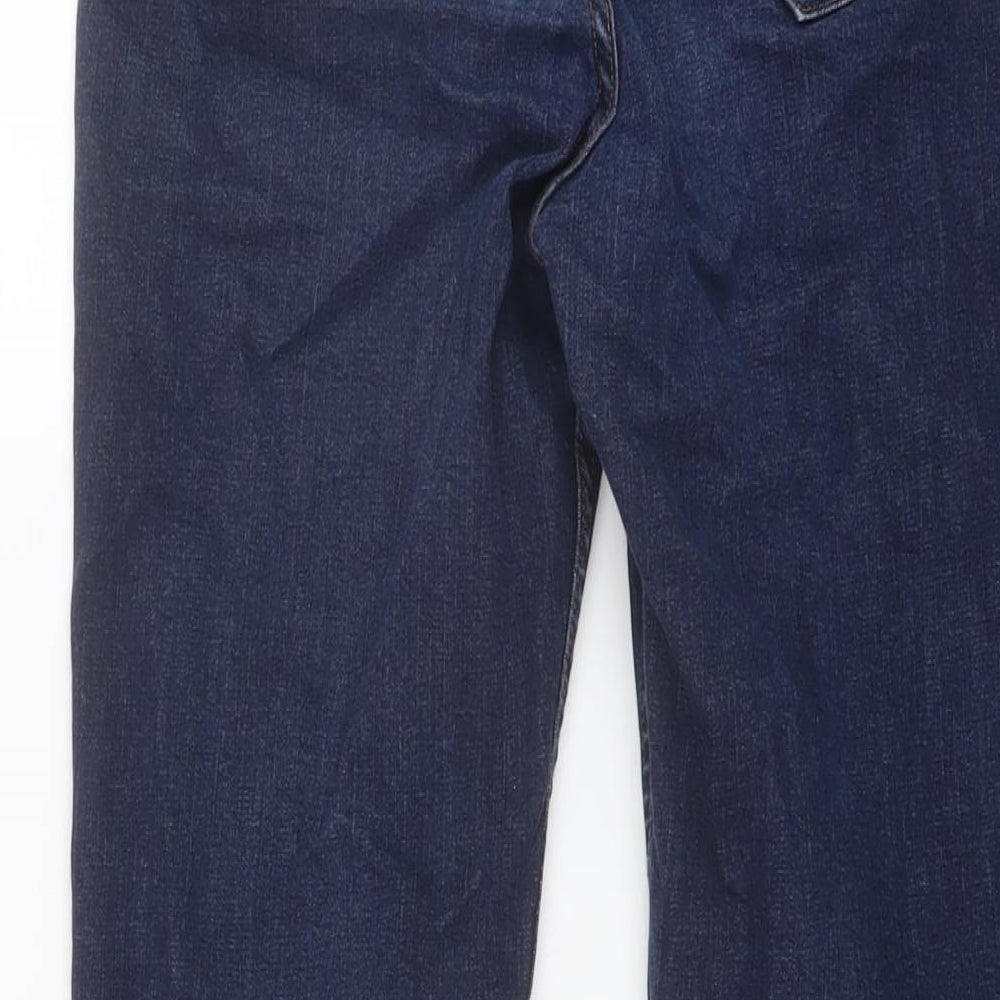 Marks and Spencer Womens Blue Cotton Straight Jeans Size 10 L27 in Regular Button