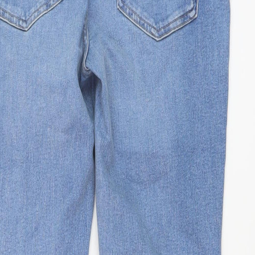 Marks and Spencer Womens Blue Cotton Skinny Jeans Size 12 L26 in Regular Button