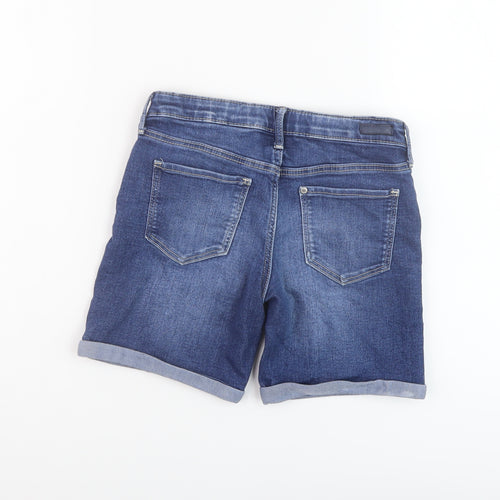 H&M Girls Blue Cotton Bermuda Shorts Size 8-9 Years Regular Zip