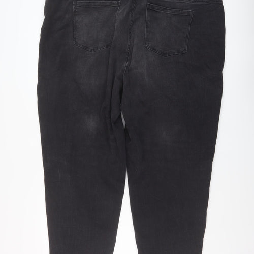 George Womens Black Cotton Mom Jeans Size 24 L27 in Regular Button