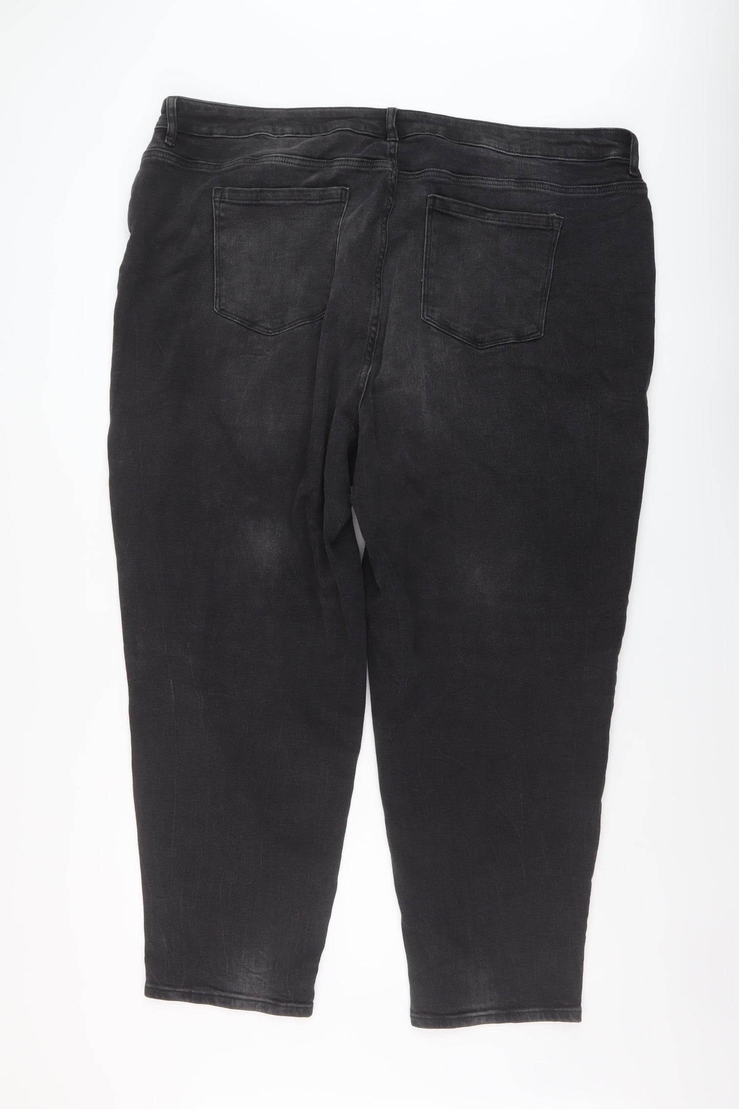 George Womens Black Cotton Mom Jeans Size 24 L27 in Regular Button