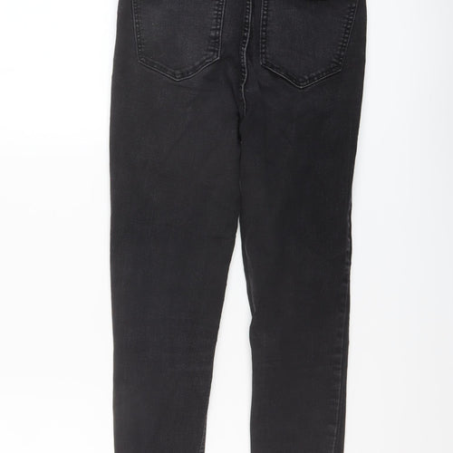 Zara Womens Black Cotton Skinny Jeans Size 10 L27 in Regular Button