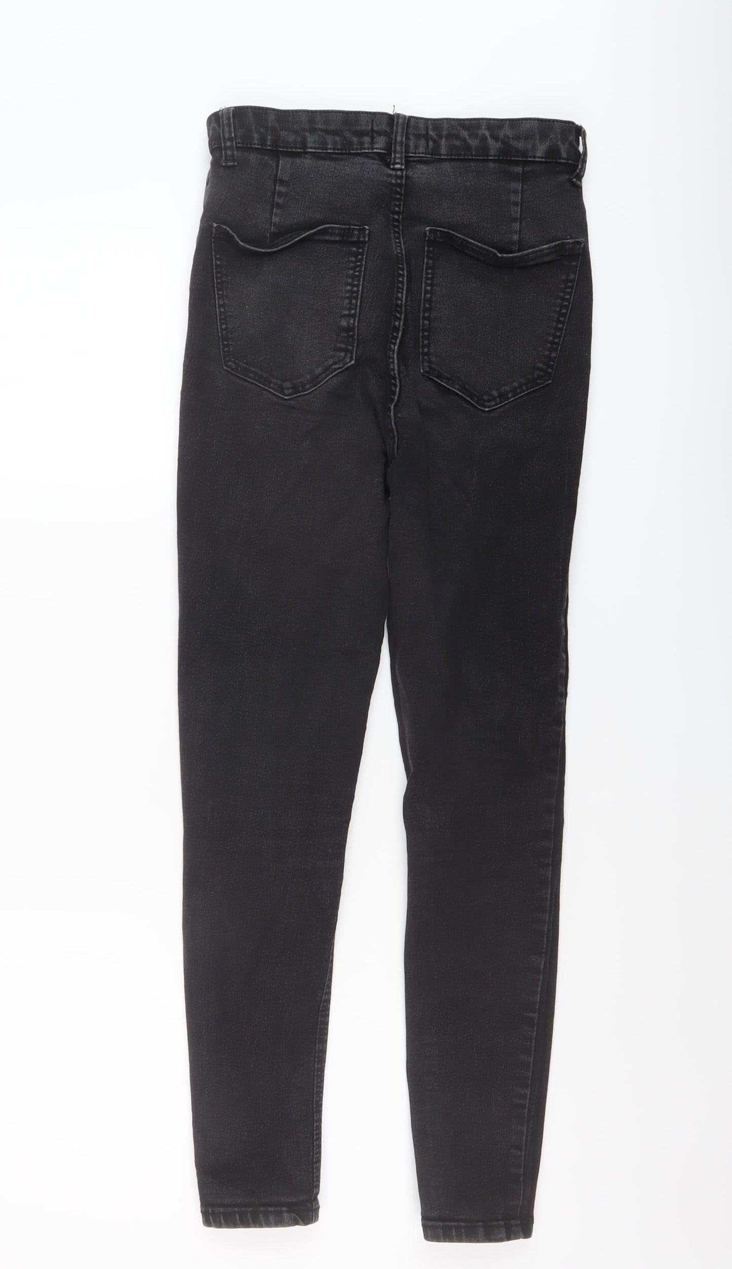 Zara Womens Black Cotton Skinny Jeans Size 10 L27 in Regular Button