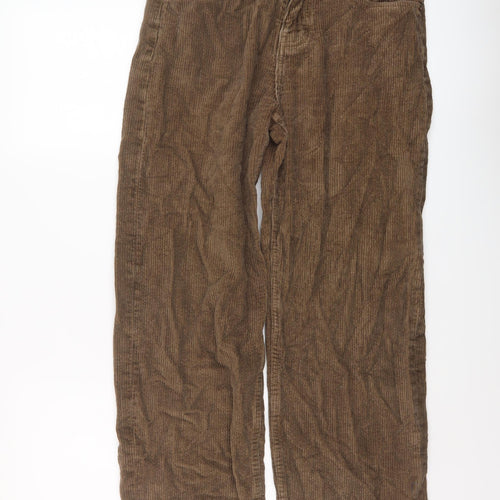Motel Womens Brown Cotton Trousers Size M L27 in Regular Button