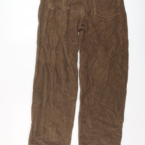 Motel Womens Brown Cotton Trousers Size M L27 in Regular Button