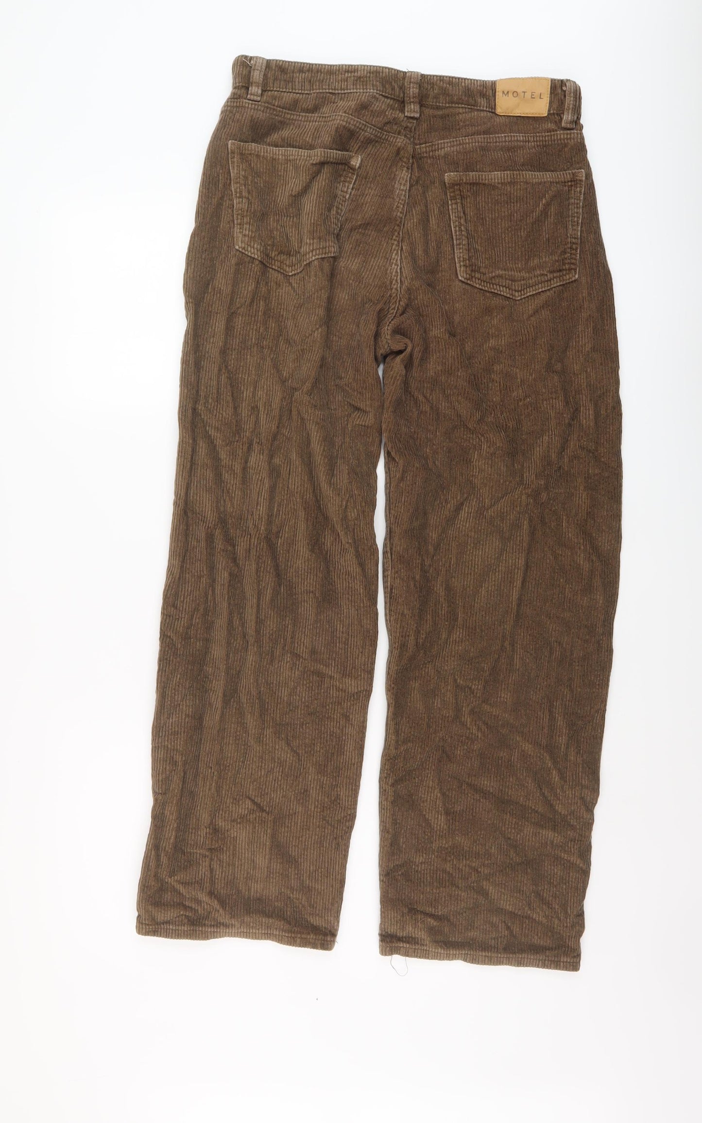 Motel Womens Brown Cotton Trousers Size M L27 in Regular Button