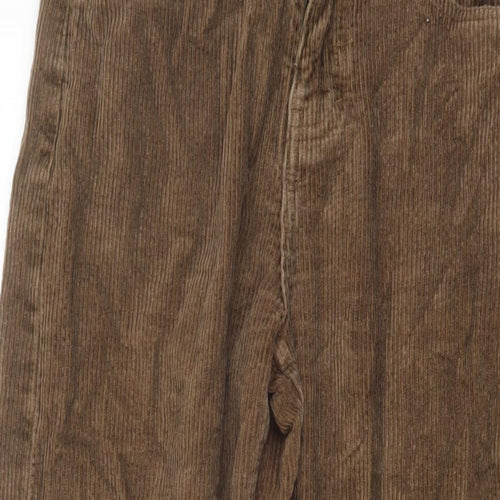 Motel Womens Brown Cotton Trousers Size M L27 in Regular Button