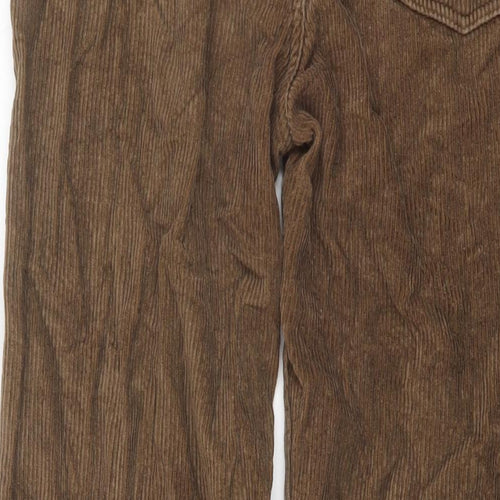 Motel Womens Brown Cotton Trousers Size M L27 in Regular Button