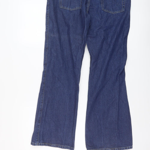 George Womens Blue Cotton Bootcut Jeans Size 14 L29 in Regular Button