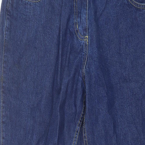 George Womens Blue Cotton Bootcut Jeans Size 14 L29 in Regular Button