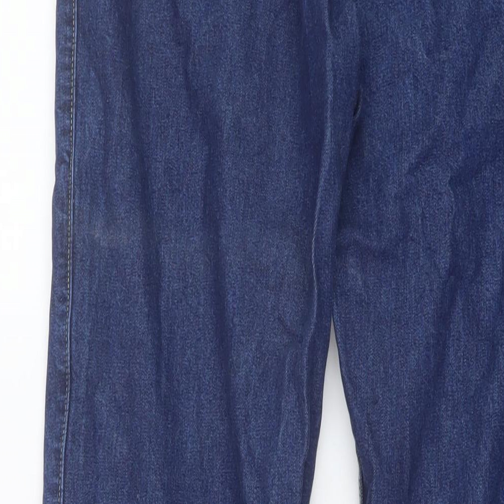 George Womens Blue Cotton Bootcut Jeans Size 14 L29 in Regular Button